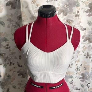 White Ribbed Crop Top